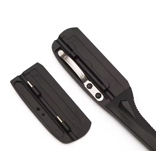 Porta navaja Afeitadora Manual profesional con borde recto de plástico, maquinilla de afeitar afilada para peluquero, cortador de barba plegable