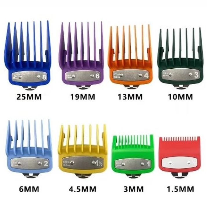 Set 8 Peines Aluminio Para Maquina Corte de 8 Unidades