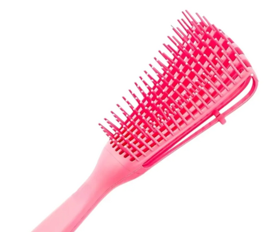Cepillo Alisador Desenredante Para Pelo Afro Crespo Largo Color Rosa