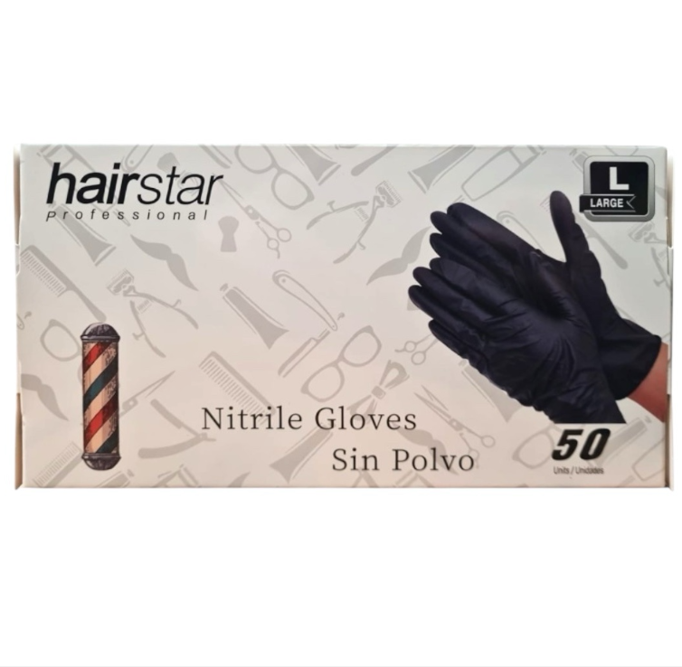 HAIRSTAR Guante Nitrilo Negro 50 Unidades