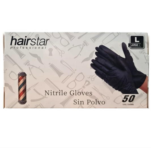HAIRSTAR Guante Nitrilo Negro 50 Unidades