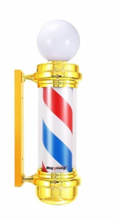 Pool Barber con Esfera Dorado letrero luminoso barberia