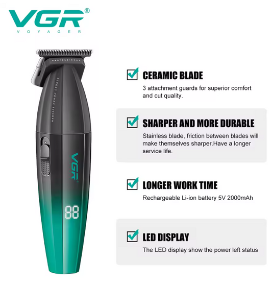 VGR trimmer para cortar cabello original maquinas para cortar el cabello Cortapelos Profesional Cortapelos Ajustable Máquina de corte de pelo Eléctrico Recortadora Sin cable 9000RPM Recortadora para hombres V-906